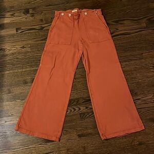 Anthropologie red/burgundy wide leg jeans